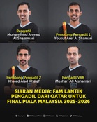 Qatar referees to officiate Malaysia Cup final