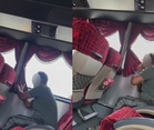 Hygiene shock on bus as passenger allegedly wipes food residue on curtain