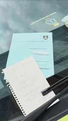 Stranger leaves congratulatory note on student’s car windshield after spotting Dean’s list certificate