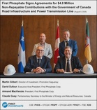 First Phosphate signs agreements for $4.84 million non-repayable contributions with the Government of Canada for road infrastructure and power transmission line