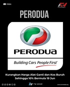 Perodua Kurangkan Harga Alat Ganti dan Kos Buruh Sehingga 10% Bermula 19 Jun