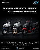 Honda Vario 160 Kini Lebih Bergaya Dengan Tiga Pilihan Warna Baharu