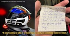 M’sian Left Dumbfounded by Note From Stranger Who “Borrowed” His Helmet & Promised to Return It