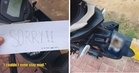 “I couldn’t stay mad”- M’sian Returns To Find Motorcycle Plate Smashed, Turns Out Driver Had Already Replaced It
