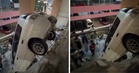 Car Falls From 2nd Floor Of Ampang Apartment & Lands Vertically On Front Bumper in Freak Accident
