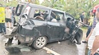 Eight hurt in three-car crash in Sulaman