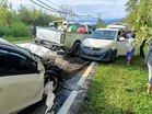 Pemandu tersepit babit nahas tiga kenderaan selamat