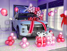 Why Hide The Beauty Of A New Car With Balloons And Ribbons