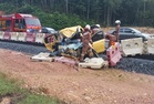 Tiga maut, Myvi bertembung treler diesel