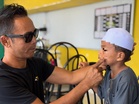 ‘Anak saya ditumbuk, kepala ditekan pada tangga’