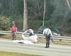 Penjaga warga emas maut, motosikal bergeser penghadang jalan