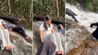 [VIDEO] Wanita maut terjatuh dari puncak air terjun ketika bersantai 