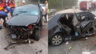 Tiga cedera parah Toyota Vios rempuh penghadang jalan