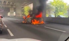 Renault Captur gutted by fire after crashing into Honda City on SPE