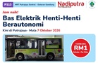 Putrajaya autonomous EV bus service starts this week: Six stops, RM1 per ride