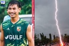 Pemain Thai Maut, Warga Malaysia Cedera Disambar Petir Ketika Perlawanan Bola Sepak