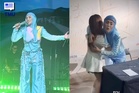 Papan Hampir Tumbang Ketika Shila Amzah Layani Peminat Di China, Mujur Kru Pantas Bertindak