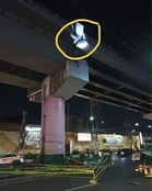Detached wall on Tramo flyover blocks lane in Pasay, MMDA installs warning devices
