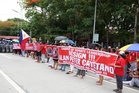 Protesters clash outside Senate; Pasay road closed