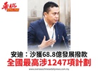 安迪：沙獲68.8億發展撥款全國最高涉1247項計劃