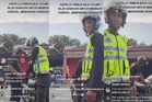 Lelaki dicekup pakai vest, helmet polis