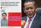 'Saya tiada maklumat ADUN BN 'u-turn' diberi jawatan Exco' - Aminuddin