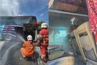 Bomba selamatkan bas dari musnah terbakar