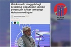Noktahkan pertikaian antara persatuan kriket dengan bekas pemimpin