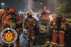 BMW dipandu laju hilang kawalan, dua penuntut universiti maut rentung