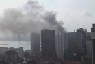PRN Johor: Asap tebal susulan stor pembinaan terbakar