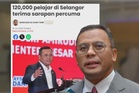 Sarapan percuma untuk 120,000 pelajar di Selangor mulai Ogos ini - Amirudin