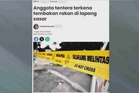 Anggota tentera terkena tembakan: Peluru tembus pipi kanan hingga rahang