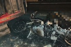 Penunggang rentung, motosikal terbakar selepas rempuh lori terbabas