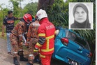 Nenek maut kereta dipandu cucu rempuh pokok