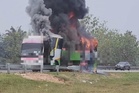 Bas terbakar ketika bergerak, 14 penumpang berdepan detik cemas