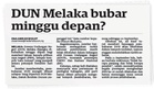 Mesyuarat Exco Melaka minggu ini dipercepat