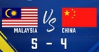 Malaysia baham China, raih tiga mata