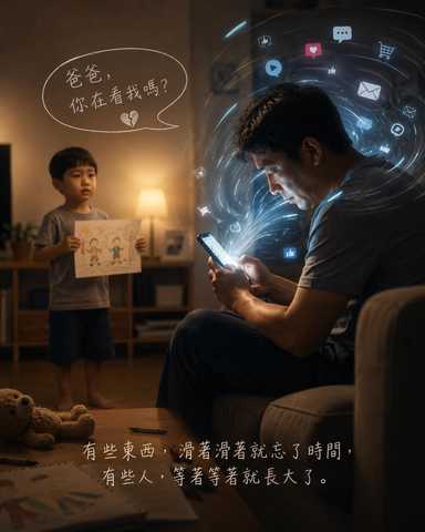 爸爸在家，却好像不在家