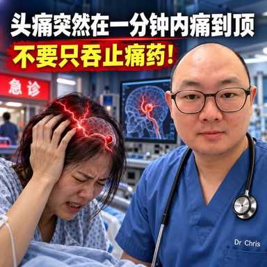 头痛突然在一分钟内“痛到顶”，不要只吞止痛药