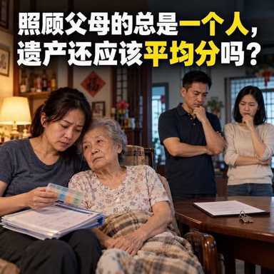 律师念完遗嘱：“房子由三个孩子平均分。”