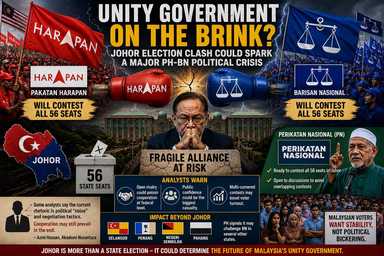 OPINION | Unity Government on the Brink? Johor Election Clash Could Spark a Major PH-BN Political Crisis