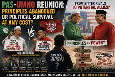 OPINION | PAS-UMNO Reunion: Principles Abandoned or Political Survival at Any Cost?