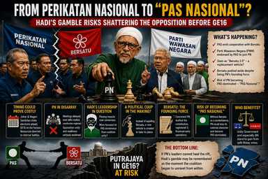 From Perikatan Nasional to “PAS Nasional”? Hadi’s Gamble Risks Shattering the Opposition Before GE16