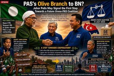 OPINION | PAS's Olive Branch to BN? Johor Polls May Signal the First Step Towards a Future Umno-PAS Coalition