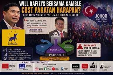 Will Rafizi's Bersama Gamble Cost Pakatan Harapan? Chin Tong Warns of Vote Split Threat in Johor