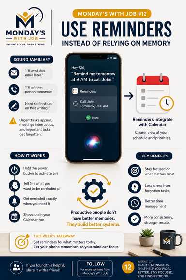 Monday's With Job #12- The Productivity Habit I Wish I'd Started Earlier