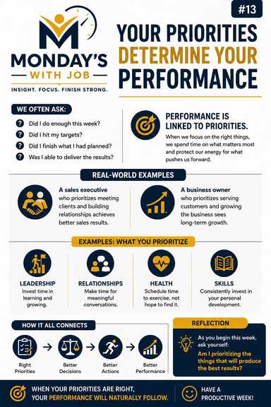 Monday's With Job #13- Your Priorities Determine Your Performance 