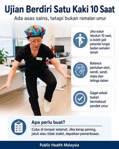 Ujian berdiri satu kaki selama 10 saat