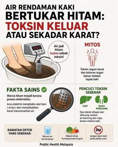 Air rendaman kaki bertukar hitam?