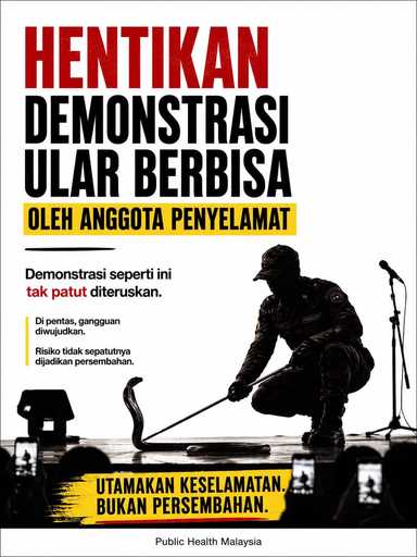 Hentikan demonstrasi ular berbisa oleh anggota penyelamat